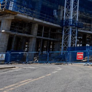 Concrete frame at ground level